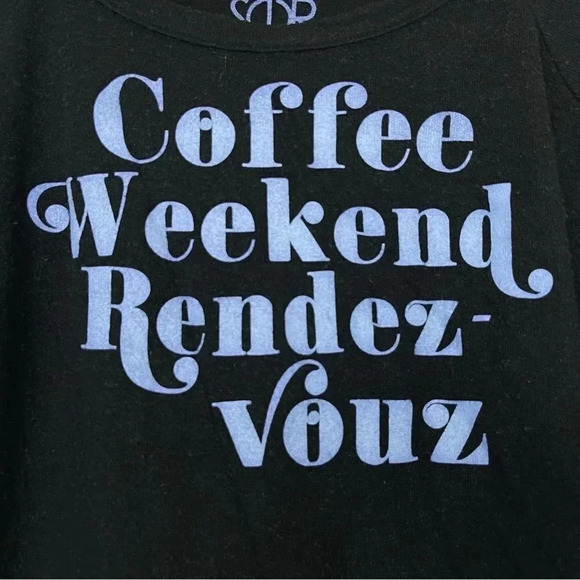 Chaser Sweatshirt Soft Pullover Medium Black Blue Coffee Lover Loungewear NWT - Picture 6 of 10